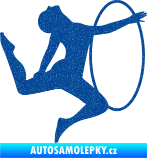 Samolepka Hula Hop 002 pravá gymnastka s obručí Ultra Metalic modrá