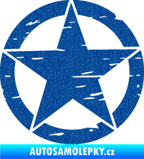 Samolepka Hvězda army 005 narušená Ultra Metalic modrá