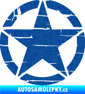 Samolepka Hvězda army 008 narušená Ultra Metalic modrá