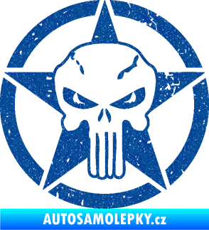 Samolepka Hvězda army 011 levá s lebkou Ultra Metalic modrá