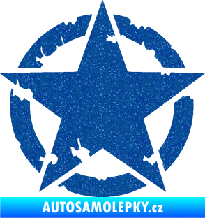 Samolepka Hvězda US Army 003 narušená Ultra Metalic modrá