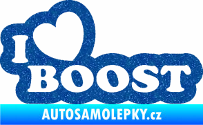 Samolepka I love boost 001 Ultra Metalic modrá
