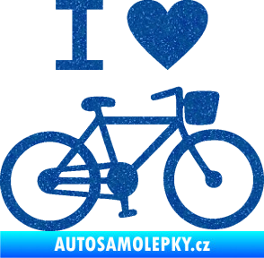 Samolepka I love cycling pravá Ultra Metalic modrá