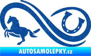 Samolepka Infinity 005 levá koník s podkovou Ultra Metalic modrá