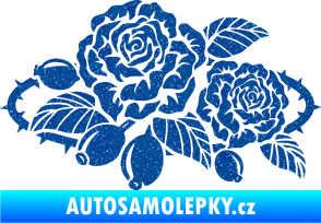 Samolepka Interiér 004 levá růže šípková Ultra Metalic modrá
