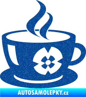 Samolepka Interiér 008 pravá šálek na kávu Ultra Metalic modrá