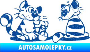 Samolepka Interiér 010 levá kočičky Ultra Metalic modrá