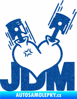 Samolepka JDM heart  Ultra Metalic modrá