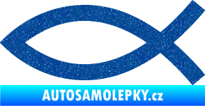 Samolepka Jesus rybička 002 křesťanský symbol Ultra Metalic modrá