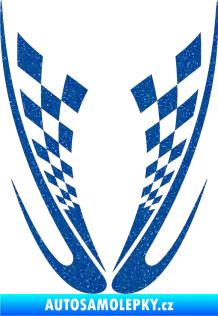 Samolepka Kapota 005 šachovnice Ultra Metalic modrá