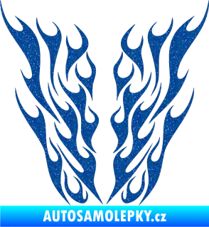 Samolepka Kapota 012 plameny Ultra Metalic modrá