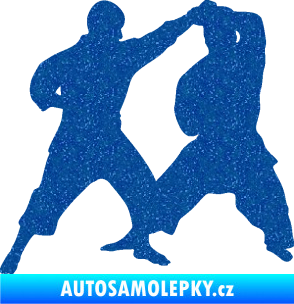Samolepka Karate 013 levá souboj Ultra Metalic modrá