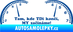 Samolepka Kde TDi končí jedna barva Ultra Metalic modrá