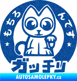 Samolepka Kočička lucky cat JDM 002  Ultra Metalic modrá