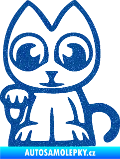 Samolepka Kočička lucky cat JDM levá Ultra Metalic modrá