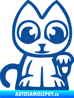 Samolepka Kočička lucky cat JDM pravá Ultra Metalic modrá