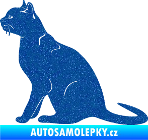 Samolepka Kočka 021 levá Ultra Metalic modrá