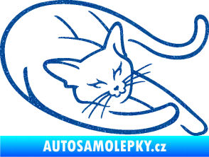 Samolepka Kočka 022 pravá Ultra Metalic modrá