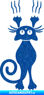 Samolepka Kočka 023 levá s drápanci Ultra Metalic modrá