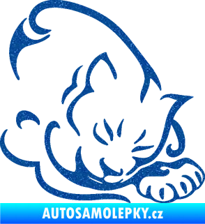Samolepka Kočka 030 pravá Ultra Metalic modrá