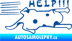 Samolepka Kočka Help samolepka na bok  Ultra Metalic modrá