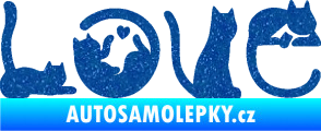 Samolepka Kočky love Ultra Metalic modrá