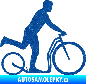Samolepka Koloběžka 001 pravá jízda  Ultra Metalic modrá