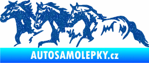Samolepka Koníci 004 levá stádo Ultra Metalic modrá