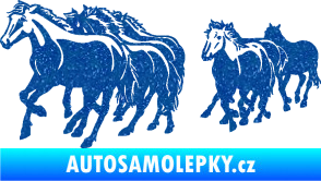 Samolepka Koníci 005 stádo levá Ultra Metalic modrá