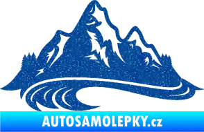 Samolepka Krajina hory 008 levá Ultra Metalic modrá