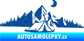Samolepka Krajina hory 023 pravá kempování Ultra Metalic modrá