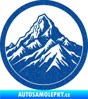 Samolepka Krajina hory 041 pravá v kruhu Ultra Metalic modrá