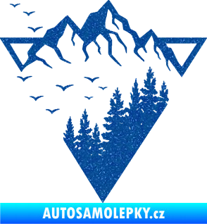 Samolepka Krajina hory 042 levá magický trojúhelník Ultra Metalic modrá