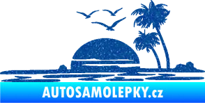 Samolepka Krajina moře 001 pravá karavan na cestách Ultra Metalic modrá