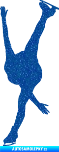 Samolepka Krasobruslení 005 levá krasobruslařka Ultra Metalic modrá