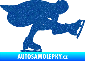 Samolepka Krasobruslení 007 pravá krasobruslařka Ultra Metalic modrá