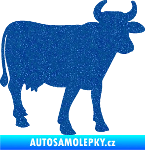 Samolepka Kráva 002 pravá Ultra Metalic modrá