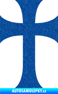 Samolepka Křesťanský kříž 002 Ultra Metalic modrá