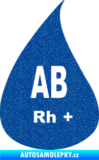 Samolepka Krevní skupina AB Rh+ kapka Ultra Metalic modrá