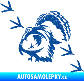 Samolepka Krocan 002 levá krocaní krok  Ultra Metalic modrá