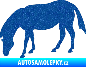 Samolepka Kůň 006 levá na pastvě Ultra Metalic modrá