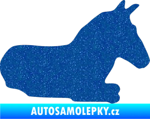 Samolepka Kůň 017 pravá ležící Ultra Metalic modrá