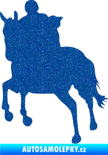Samolepka Kůň 021 levá s jezdcem Ultra Metalic modrá
