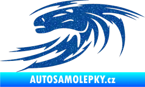 Samolepka Kůň 023 levá hlava s vlající hřívou Ultra Metalic modrá