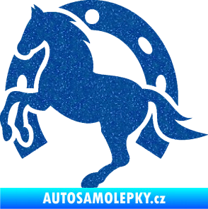 Samolepka Kůň 033 levá podkova Ultra Metalic modrá