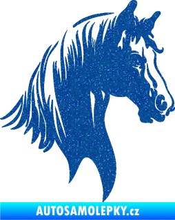 Samolepka Kůň 066 pravá hlava s hřívou Ultra Metalic modrá