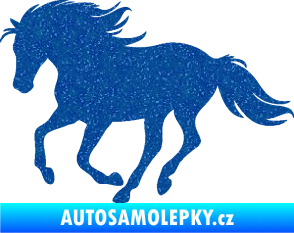 Samolepka Kůň 071 levá běžící Ultra Metalic modrá