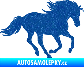 Samolepka Kůň 071 pravá běžící Ultra Metalic modrá