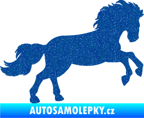 Samolepka Kůň 098 pravá běh Ultra Metalic modrá