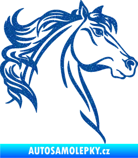 Samolepka Kůň 100 pravá Ultra Metalic modrá